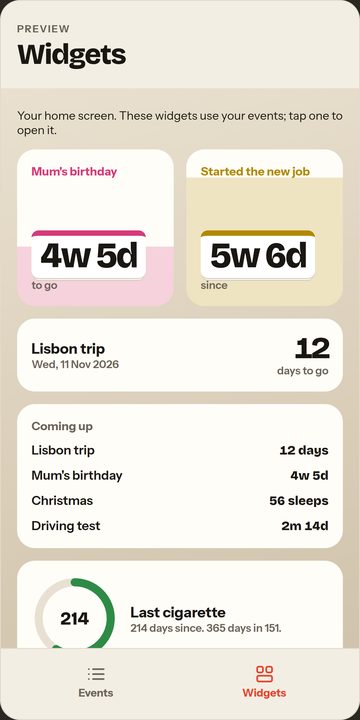Almost home screen widgets